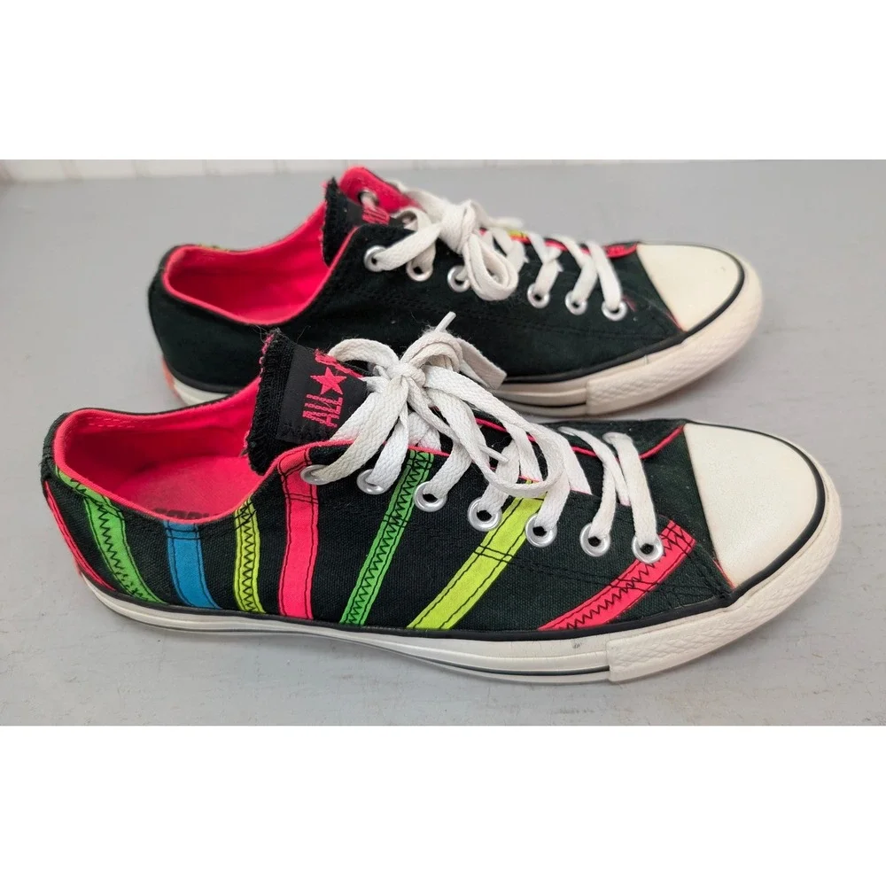 Converse Chuck Taylor All Star Low Top Sneakers 531739F Women's 11‎ Neon Stripes